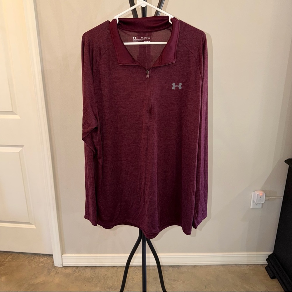 Under Armour Mens 1/4 Zip Pullover XXL HeatGear Athletic Top Lightweight